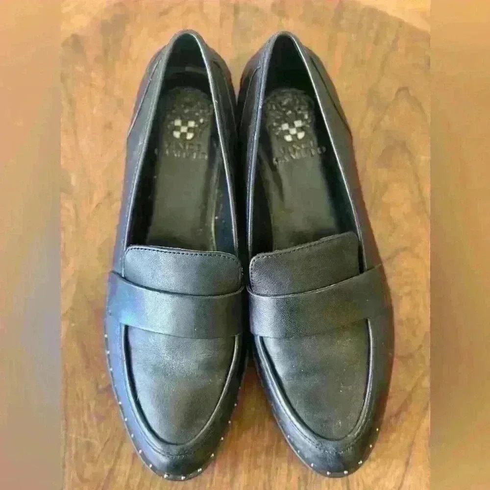Vince‎ Camino Black Leather Loafers Size 8